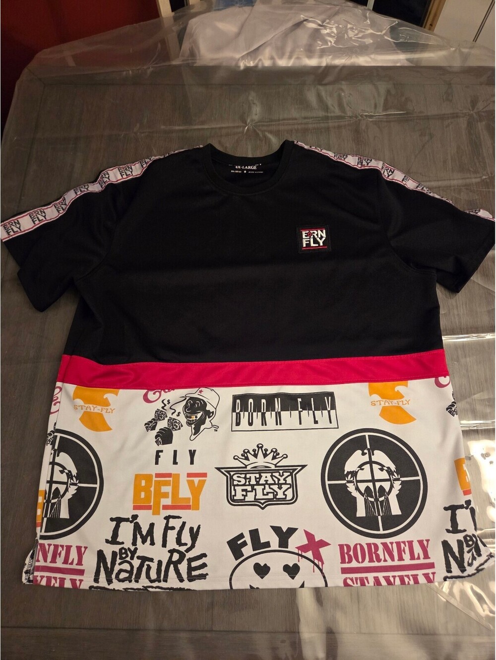 Born Fly 4XL Black Graphic Print Short Sleeve T-Shirt